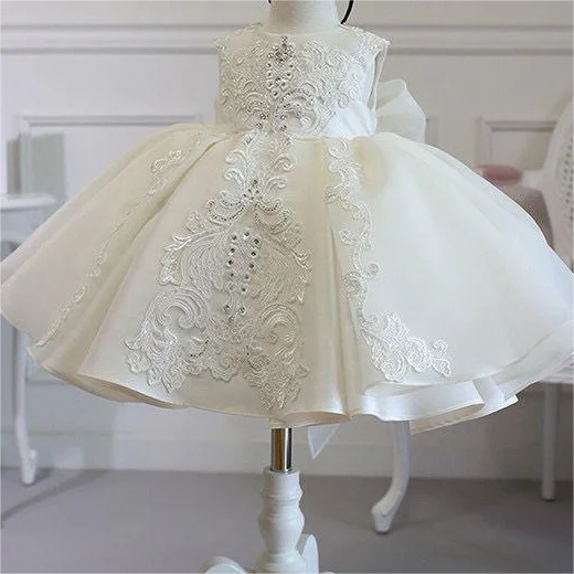 Children Party Girls Lace Tulle Princess Dress Toddler Birthday Photography White Clothes Christmas Prom Kids Sweet Ball Gown