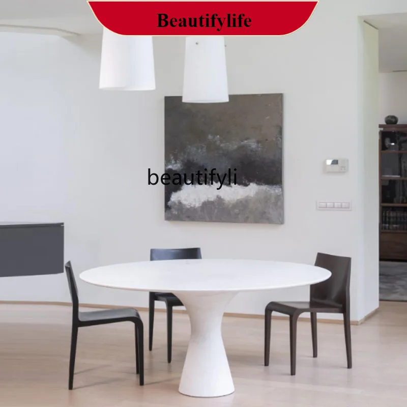 طاولة طعام وكرسي مزيج مستدير حديث بسيط طاولة طعام شقة صغيرة خفيفة طاولة طعام فاخرة طراز Wasabi G1218 #1