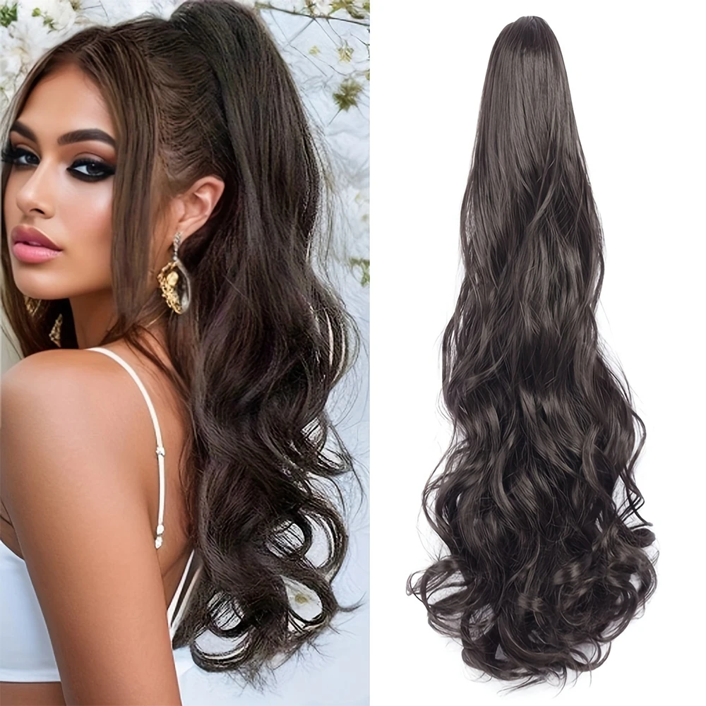 

Synthetic Body Wave Claw Clip In Ponytail Hair Extensions 22inch Long Curly Fake Pony Tail Hair Piece for Women wigs Extensions