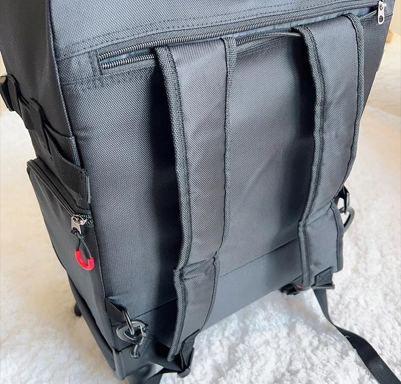 Double Shoulder Backpack Soft  Unisex Black Suitcase Oxford Cloth Trolley Case Lightweight Waterproof Fashion Travel
