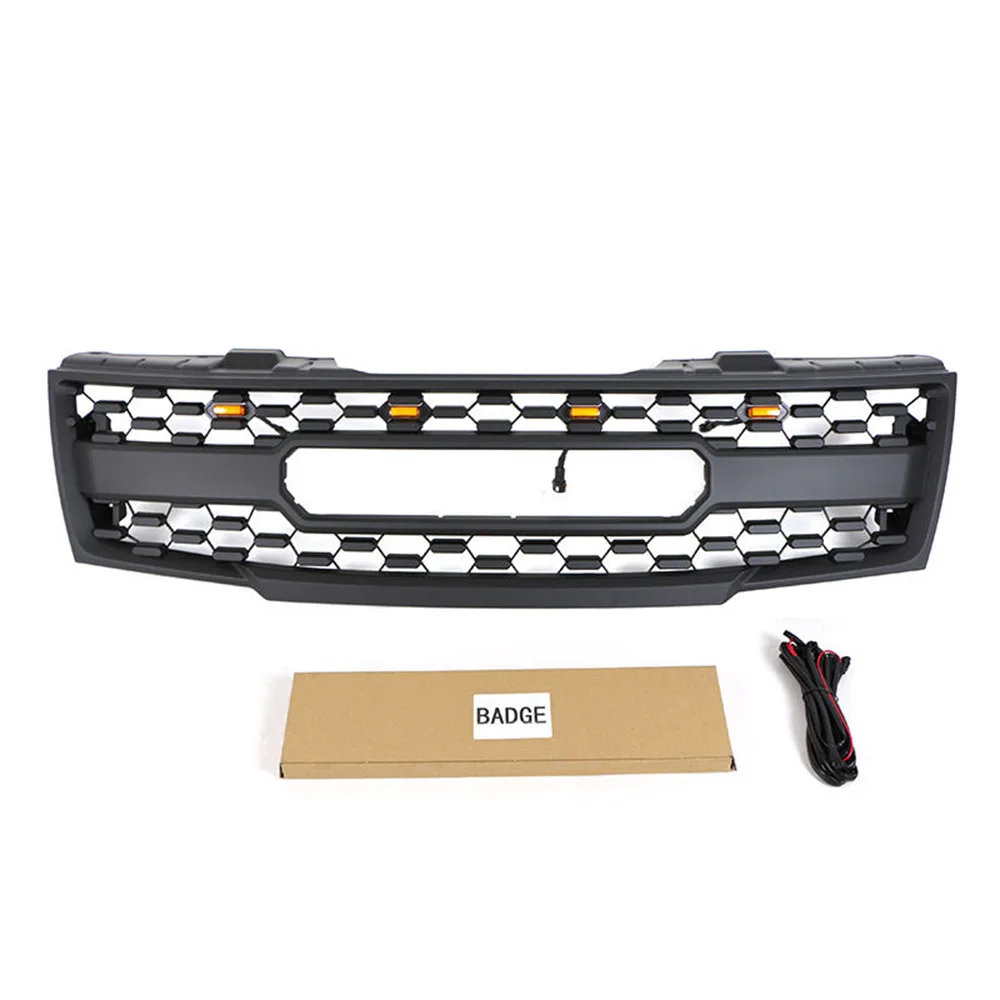 Auto Parts Front Grille With Light And Letters Fit For Nissan Frontier 2005-2008 ABS Racing Grill Upper Grid Car Bumper Grilles