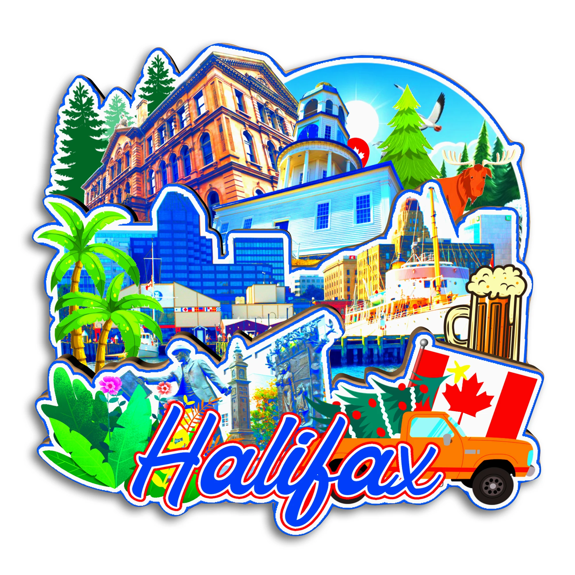 أوتاوا هاليفاكس جاسبر وينيبيج بانف كندا كاليفورنيا الولايات المتحدة الأمريكية مغناطيس الثلاجة هدية تذكارية للسفر هاندماردي ثلاجة مزخرفة #5