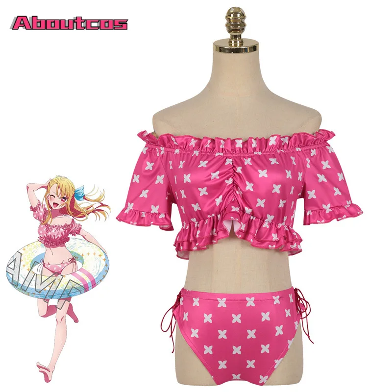 

Anime Oshi No Ko Ai Hoshino Aqua Ruby Aboutcos Cosplay Swimwear Skirt Bikini Halloween Costume Play Party Vocation Ruby Swimsuit