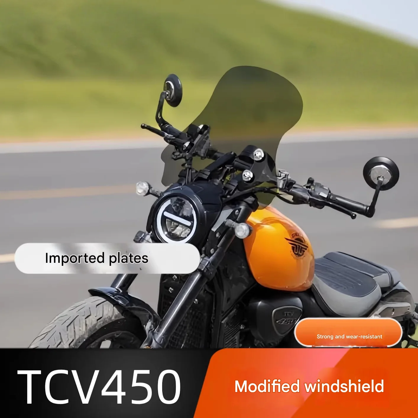 FOR Dayang TCV450 Modified Windshield Heightened And Wider Protective Area Blocks Strong Headwinds Motorcycle Accessory