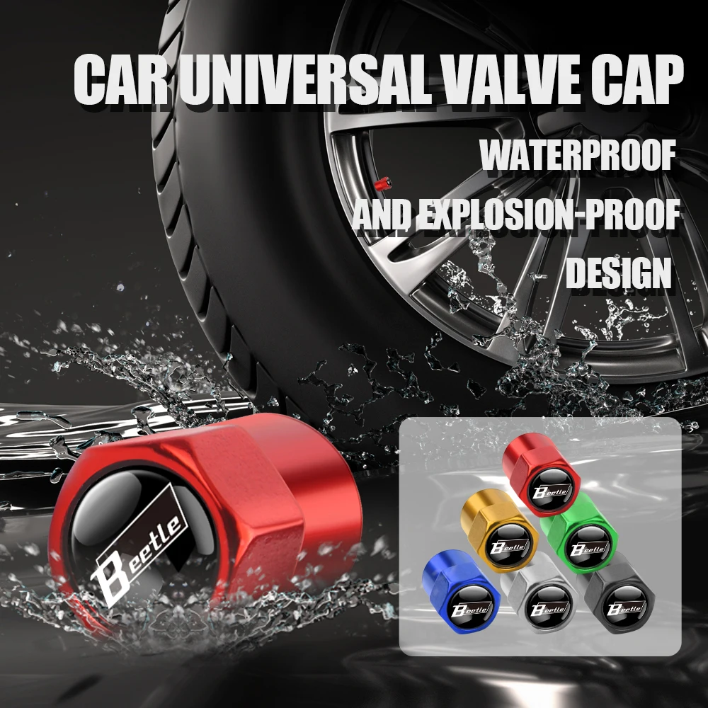 Tire Valve Dust Caps Stem Covers Alumiunum Car Wheel Tyre Air Valve Covers for Volkswagen VW Golf Polo Passat GTI RLINE Scirocco