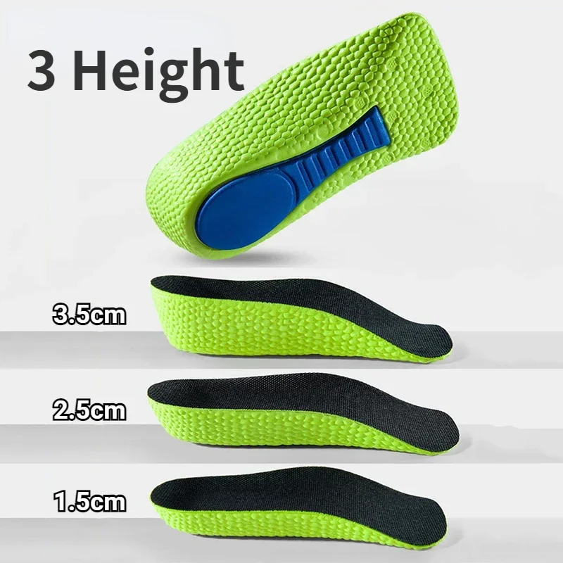 3.5cm 2.5cm 1.5cm Height Increase Insoles Heel Lift for Men Women EVA Shoe Pads Feet Arch Support Half Insoles Sneaker Memory