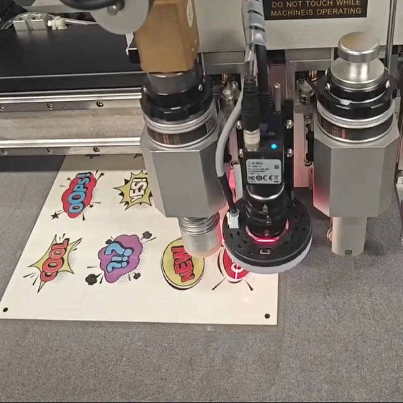 DK CNC Die Automatic Oscillating Knife V-Groove Cutter PVC Board Sticker Card Board Vinyl Cartoon Foam Cutting Machine