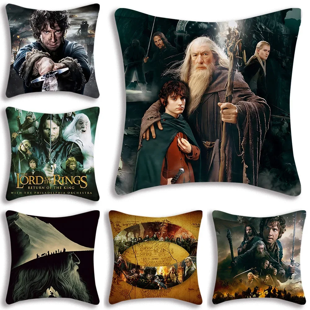 The L-Lords of the R-Rings Pillow Covers Cartoon Sofa Decorative Home Double-sided Printing Short Plush Cute Cushion Cover