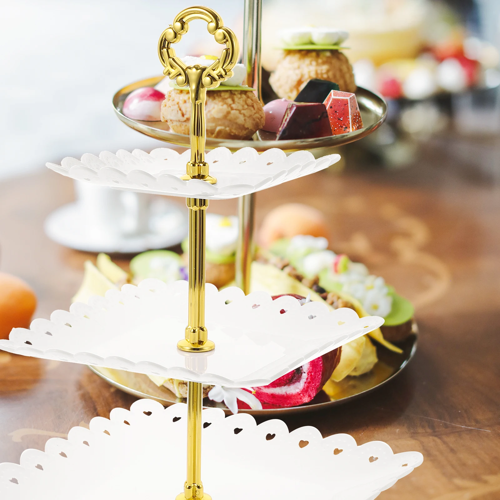 

3 Tier Cupcake St ABS Dessert Display Rack Wedding Party Tray Cake Holder Banquet Birthday Baby Shower Christmas Dish