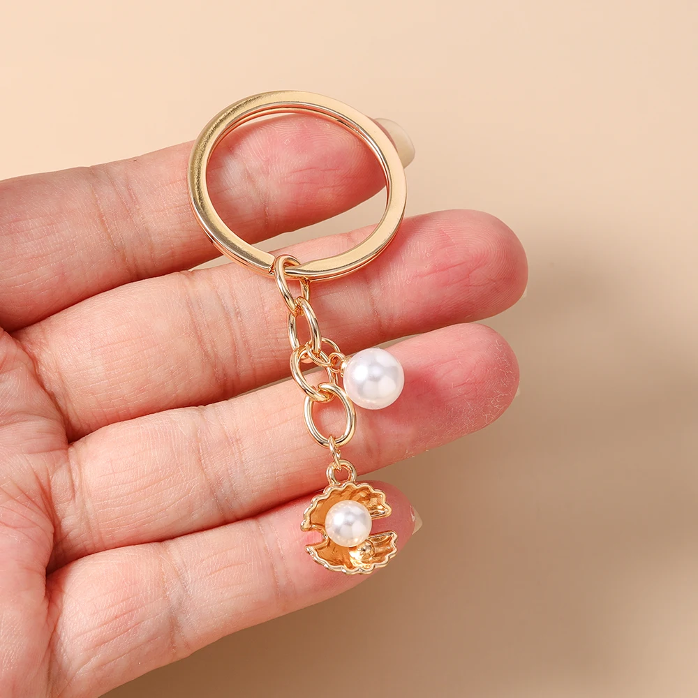 Aihua Niedlicher Strand-Muschel-Schlüsselanhänger für Frauen und Mädchen Schlüsselring-Anhänger für Handtaschen-Deko DIY Handgemachter Schmuck Schlüsselkette Geschenke – Detail 4
