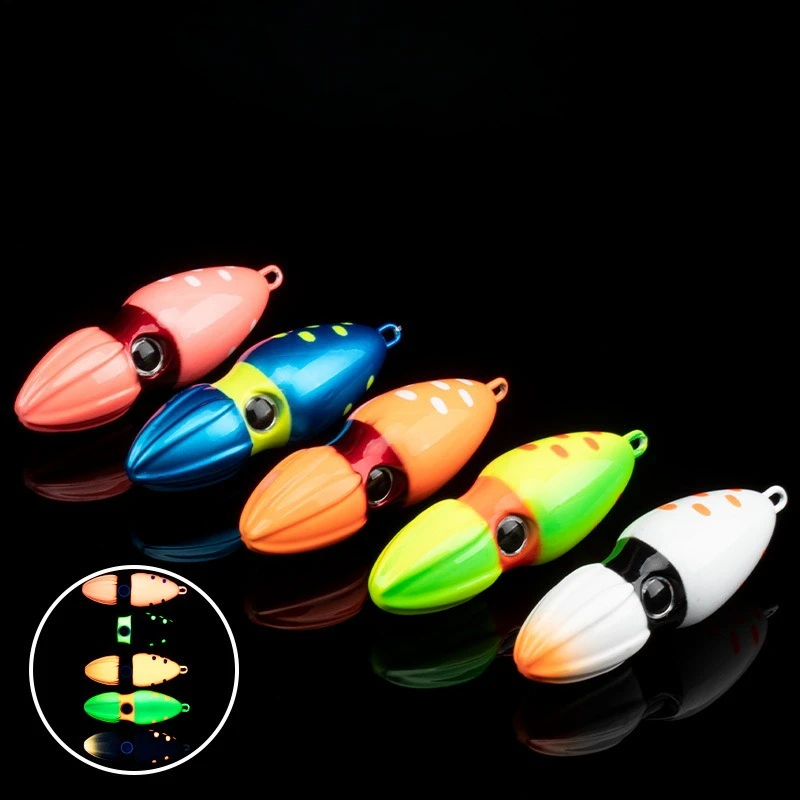 

2pcs Testar 60g-150g Fishing Lure Metal Inshore Long Casting Tenya Jigging Head Lure Luminous Hard Bait Boat Fishing Pesca