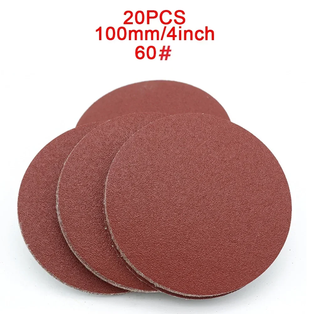 20pcs กระดาษทรายรถยนต์ภาพวาดขัดสนิมรอบ 40-2000Grit 4 นิ้ว/100 มม.Flocking คุณภาพสูงร้อน