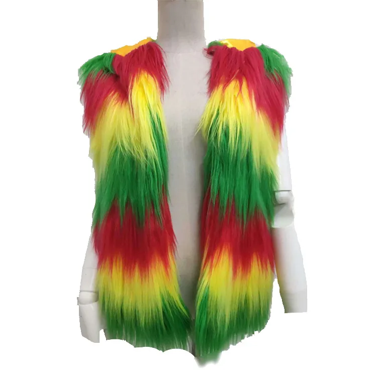 Hot-selling New Fur Vest Imitation Fox Hair Medium and Long Women's Camouflage Vest Slim Jacket