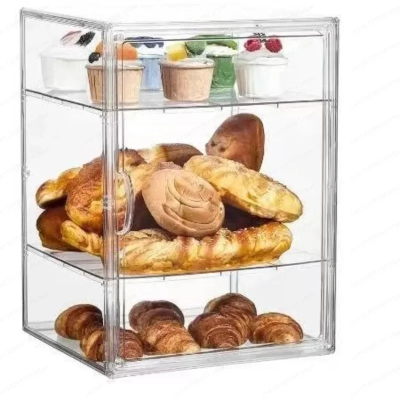 Bakery Pastry Display Cabinet Transparent Bread Box Baking Cake, Rack Bread Storage Box Acrylic