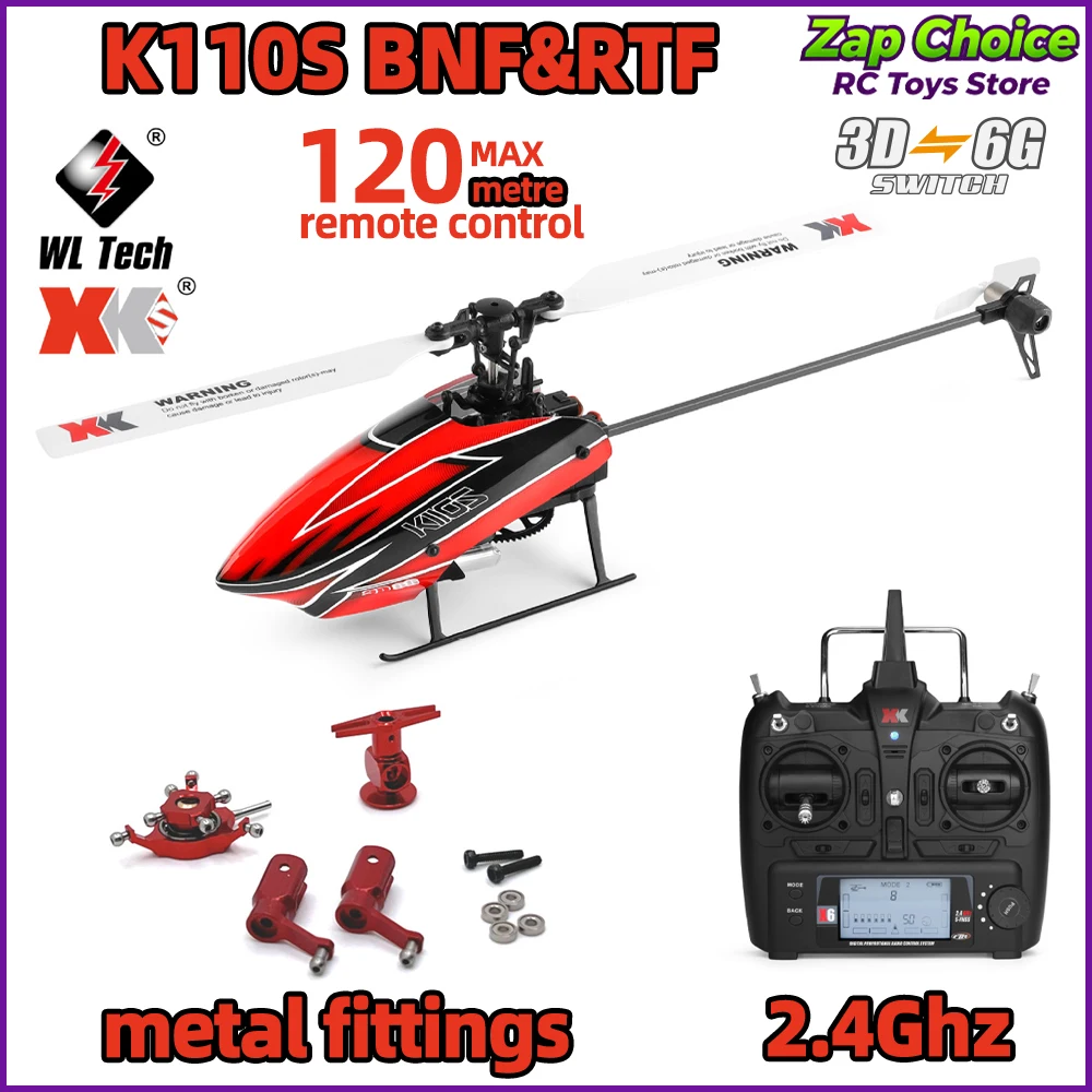 

WLtoys K110S RC Helicopter 3D/6G Dual Mode 6-Axis Gyroscope 2.4G Remote Control BNF/RTF Aircraft Toy Gift for Beginner
