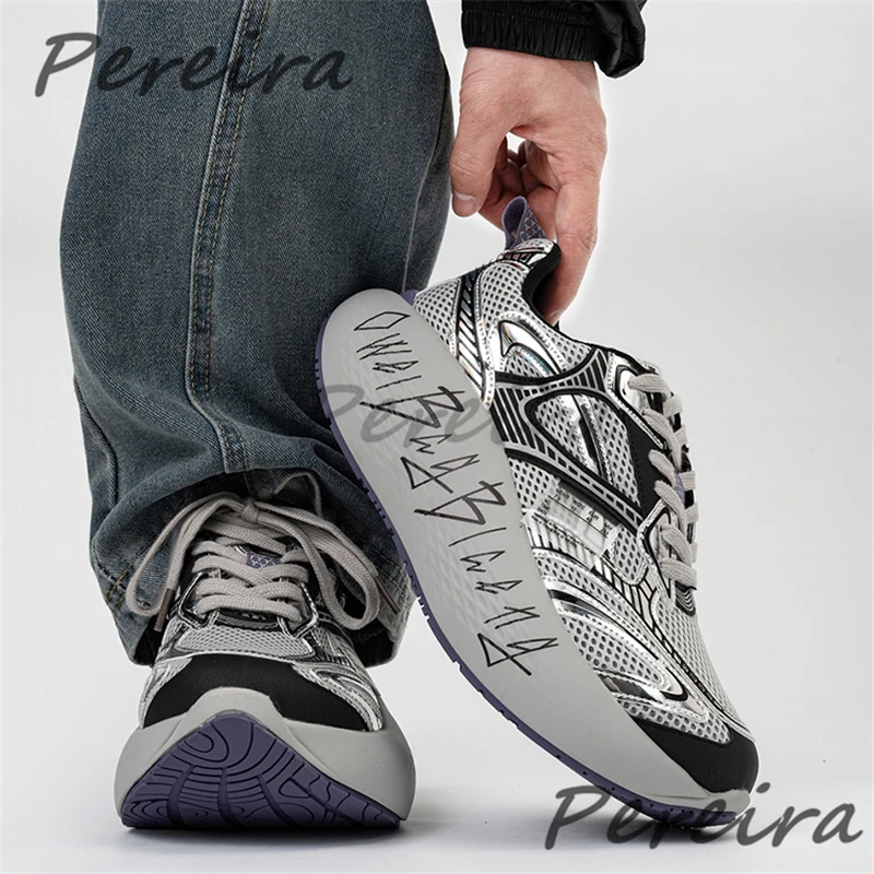 

Niche Design Mesh Thick Soled Casual Sneakers for Men Women Summer New Outdoor Breathable Lace-Up Trendy Couple Sports Shoes