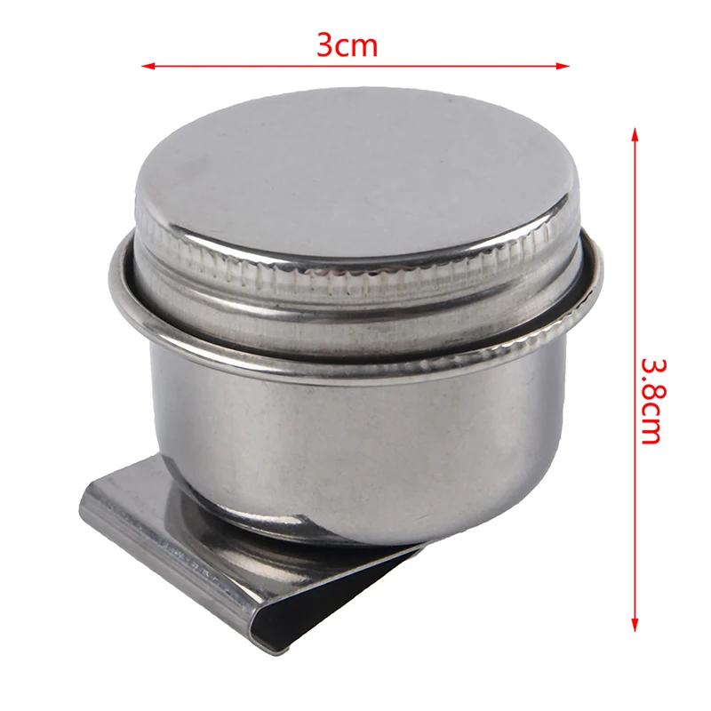 1PC Oil Pot Stainless Steel Oil Painting Double Palette Cup Oil Painting Palette Cup with Lid Portable Oil Paint Container Cups