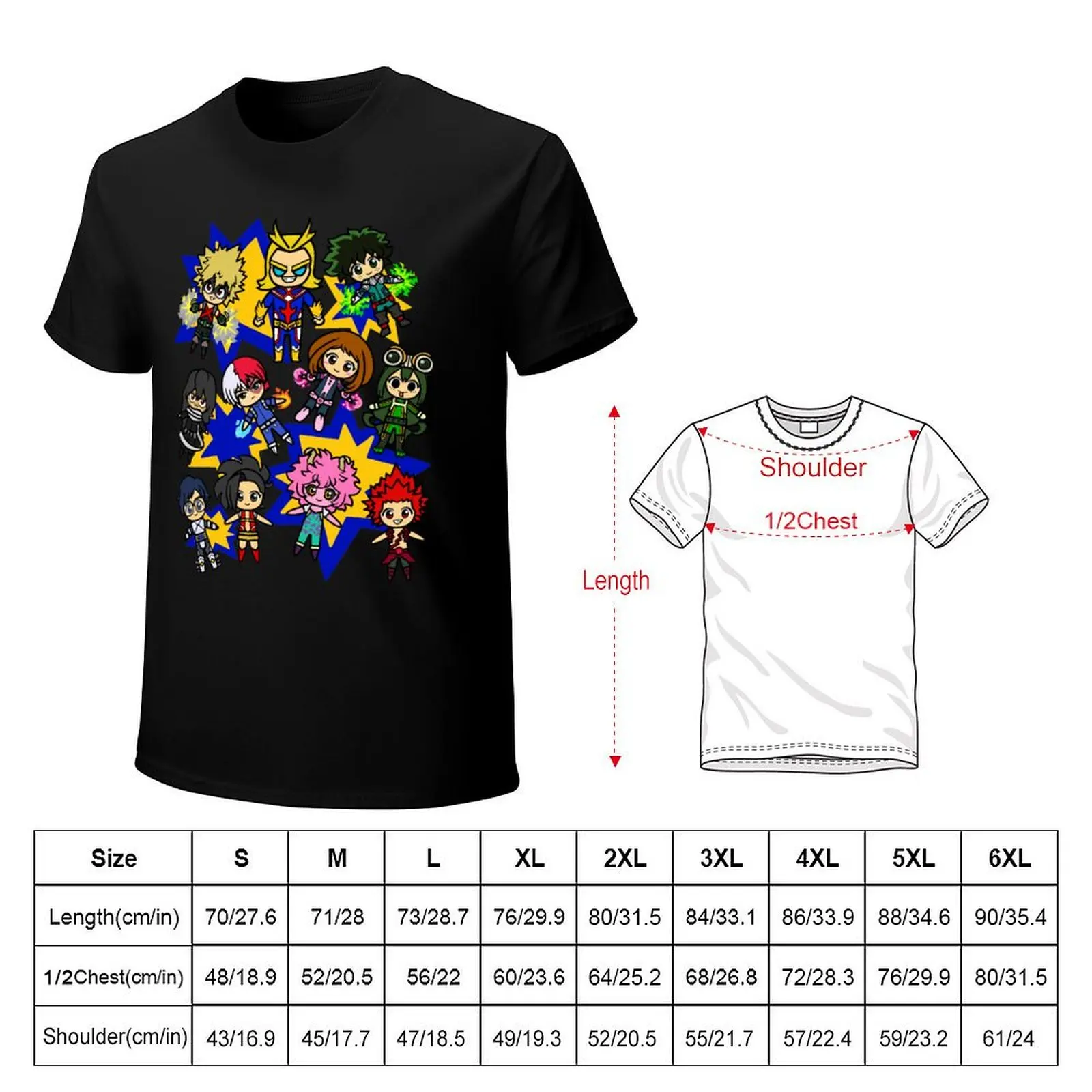 Hero Highschool T-Shirt All Match Print Short Sleeve Top