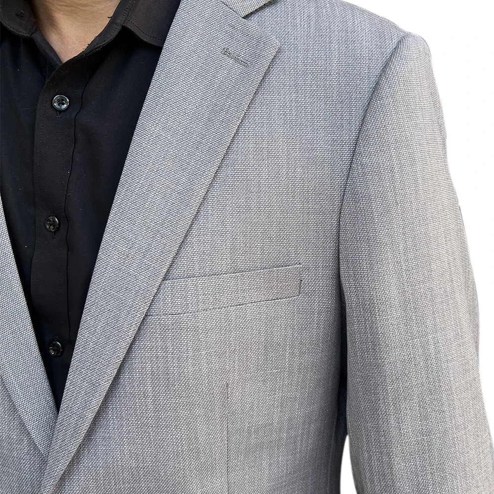 2026 Mode-Blazer für Herren, Herren-Jacke, maßgeschneiderte Anzugjacke, grauer strukturierter Blazer, dezent gemustert, maßgeschneiderter grauer Mantel