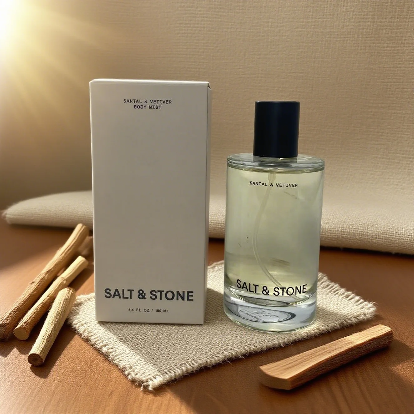 Nebbia di profumo di sale e pietre |   Fragranza per corpo e capelli da 100 ml / 3,4 fl oz per donne e uomini |   Profumo unisex di lunga durata, set regalo