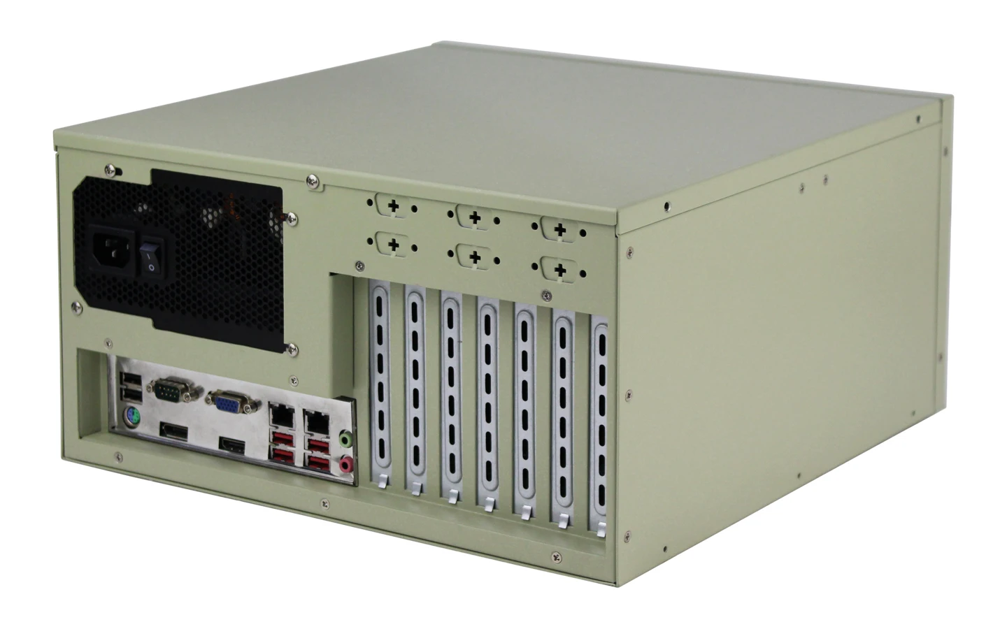 Seven slot wall mounted chassis for industrial control, reinforced wall mounted empty server chassis with seven slots