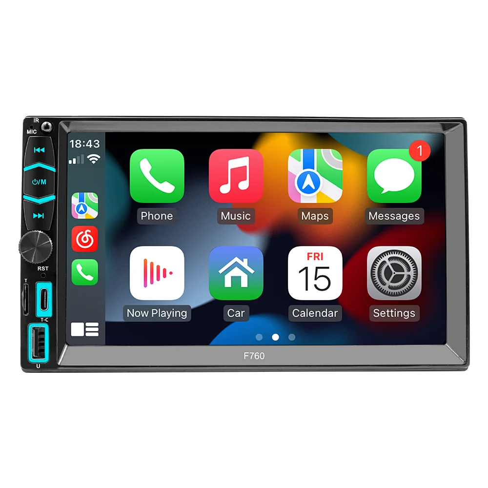 New 7-inch High-definition Car MP5 Player Intelligent Power Supply Wiring Protection Car Radio Wireless Carplay