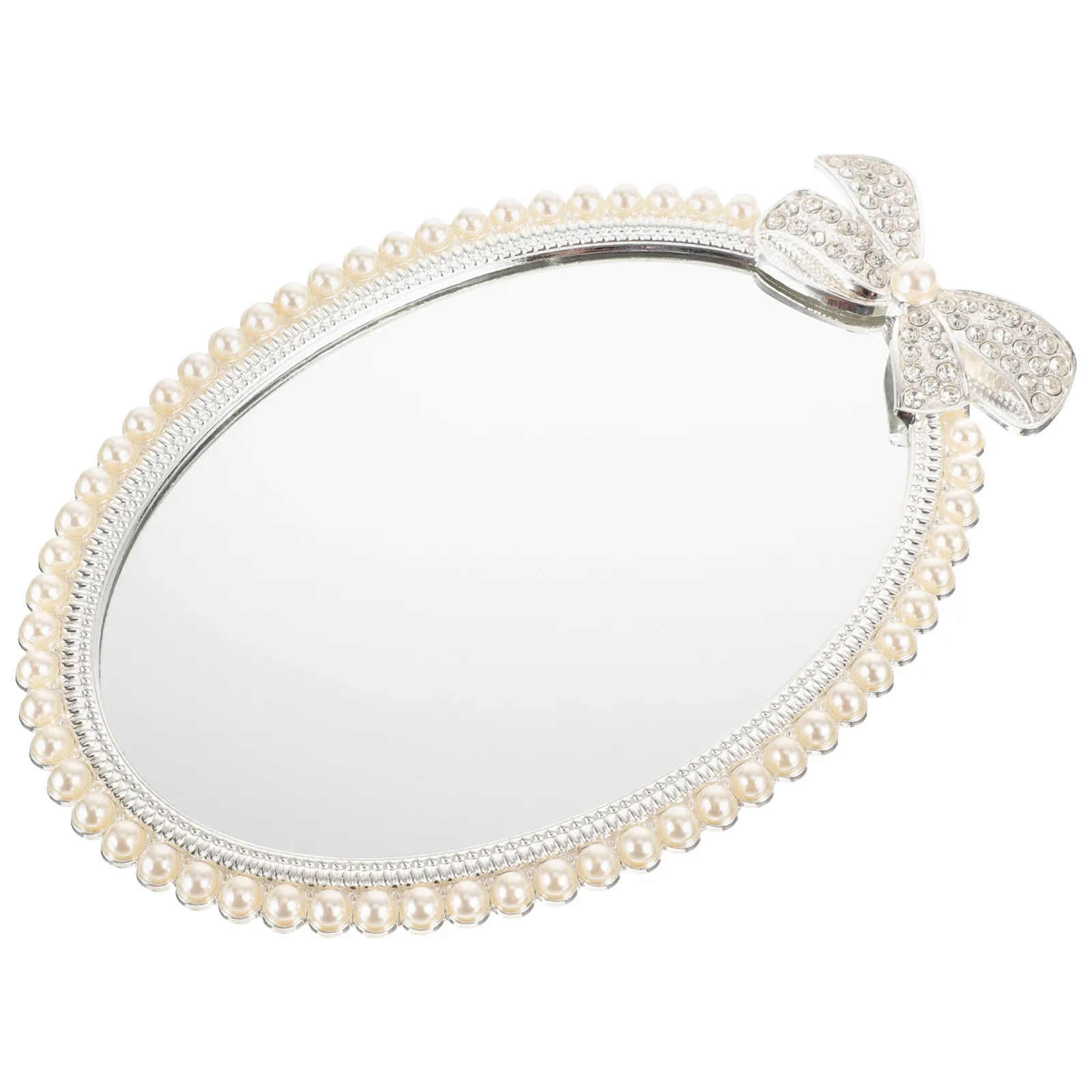 

European Metal Desktop Makeup Mirror Chic Elegant Single-Sided Vanity Mirror for Dresser Bathroom Bedroom Decor Daily Use Clear