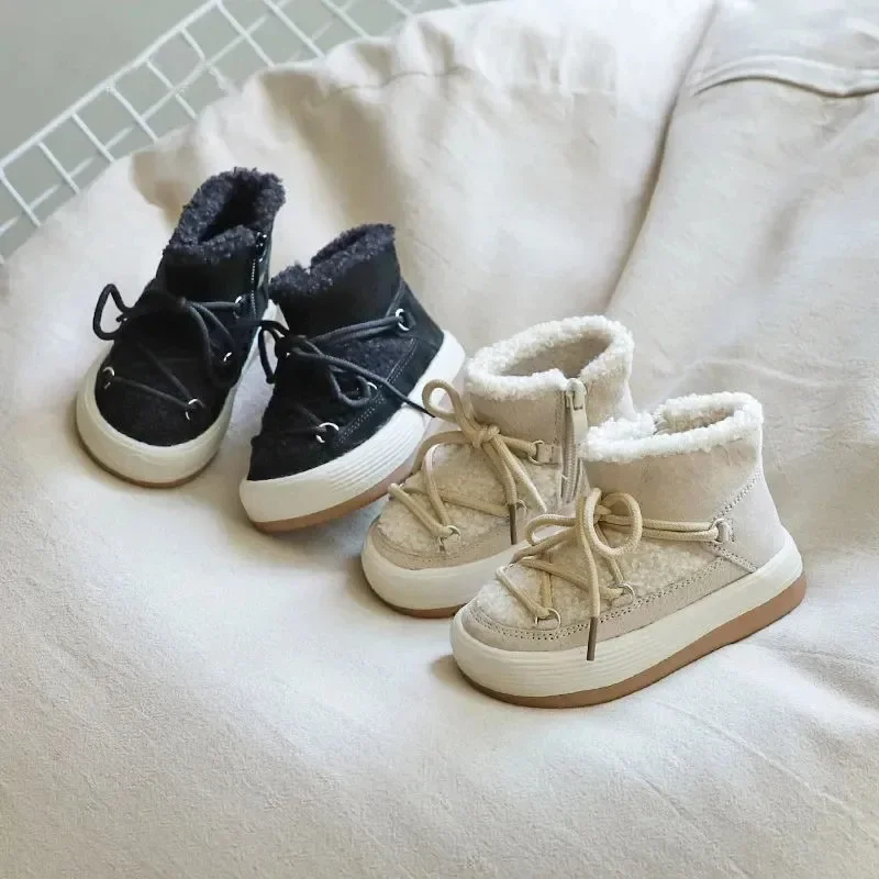 Unisex Baby Boots Boys Girls Baby Shoes Winter Warm Plush Rubber Sole Toddler Sneakers Kids Infant Shoes Fashion Snow Boots