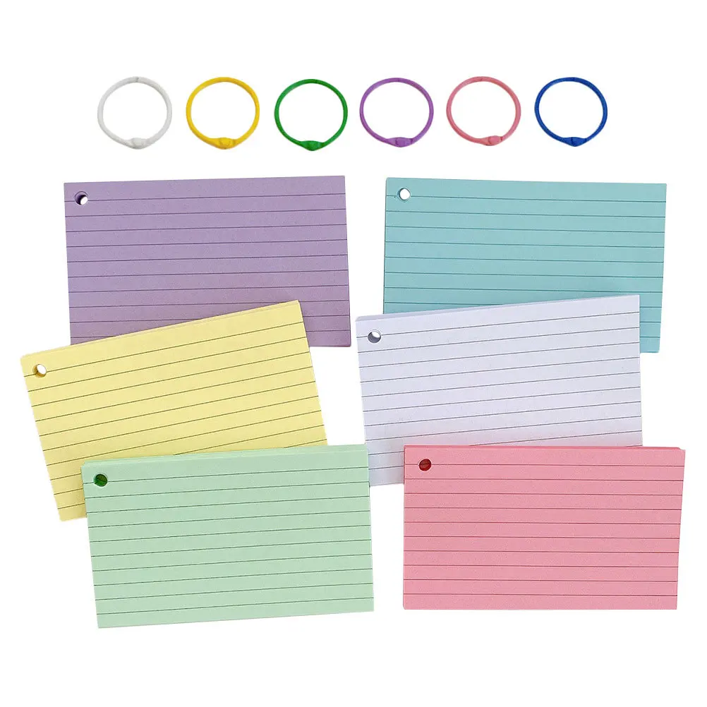 Juego de blocs de notas multicolores, tarjetas de notas indexadas, tamaño compacto, libretas pequeñas para estudiar reuniones, tarjetas de índice, 1 Juego