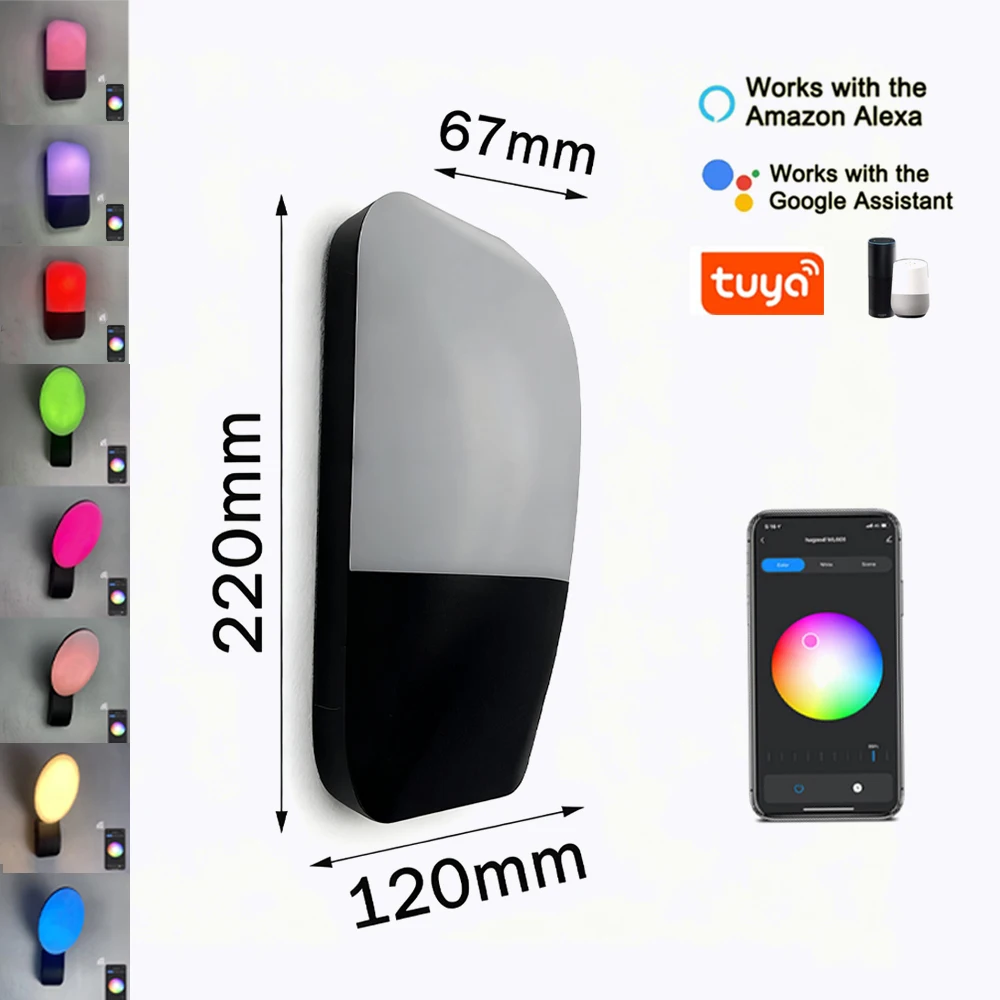 9W RGBW LED Outdoor Wall Lamp Aluminum AC85-265V IP65 Waterproof Tuya Smart Balcony Garden Corridor Road Lighting White Warm