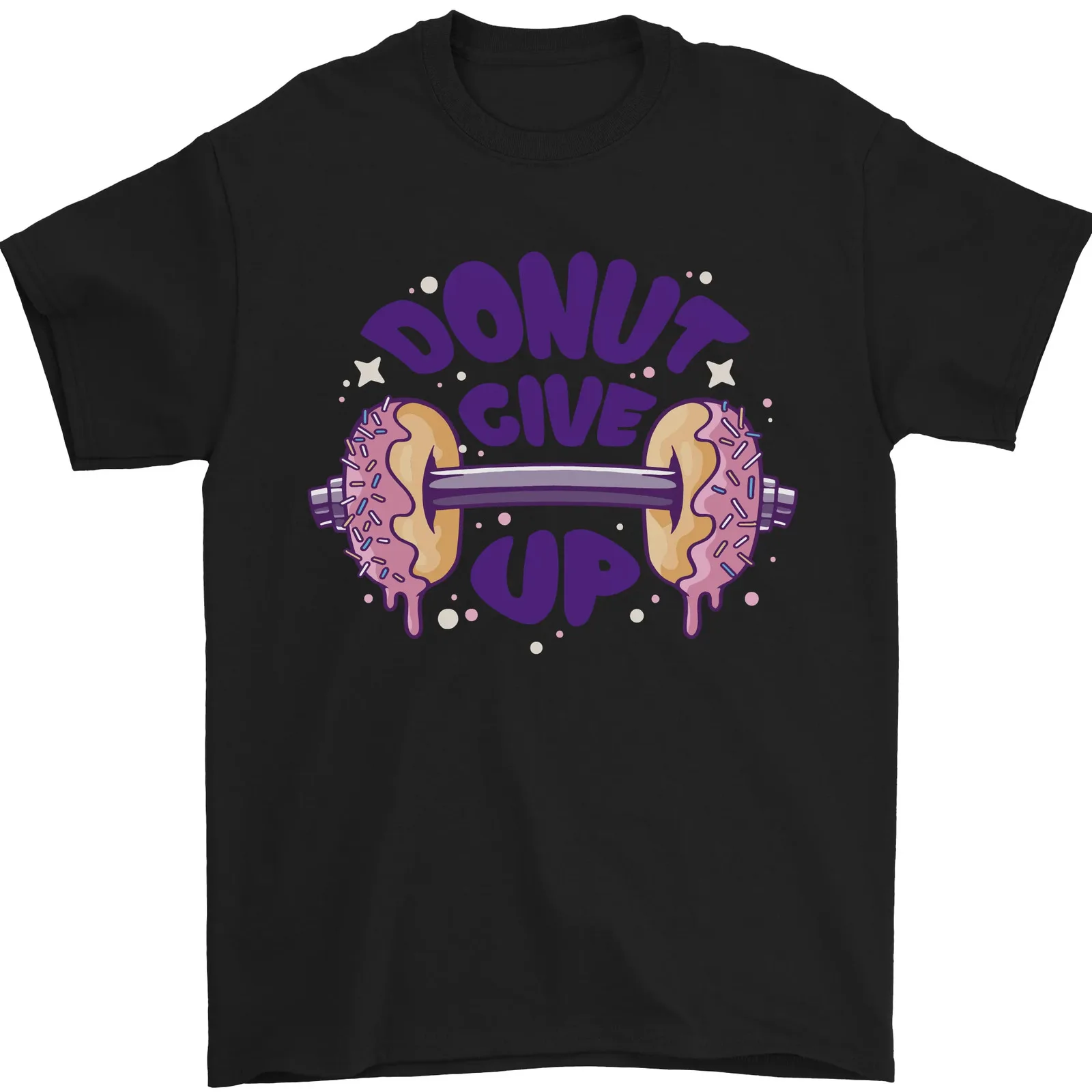 Donut Give Up Funny Gym Bodybuilding Mens T-Shirt 100% Cotton