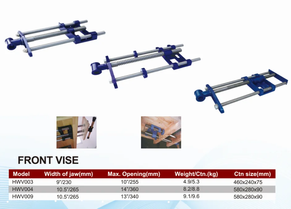 HWV003 HWV004 HWV009 woodworking bench vice wood vises woodworking workbench front vise