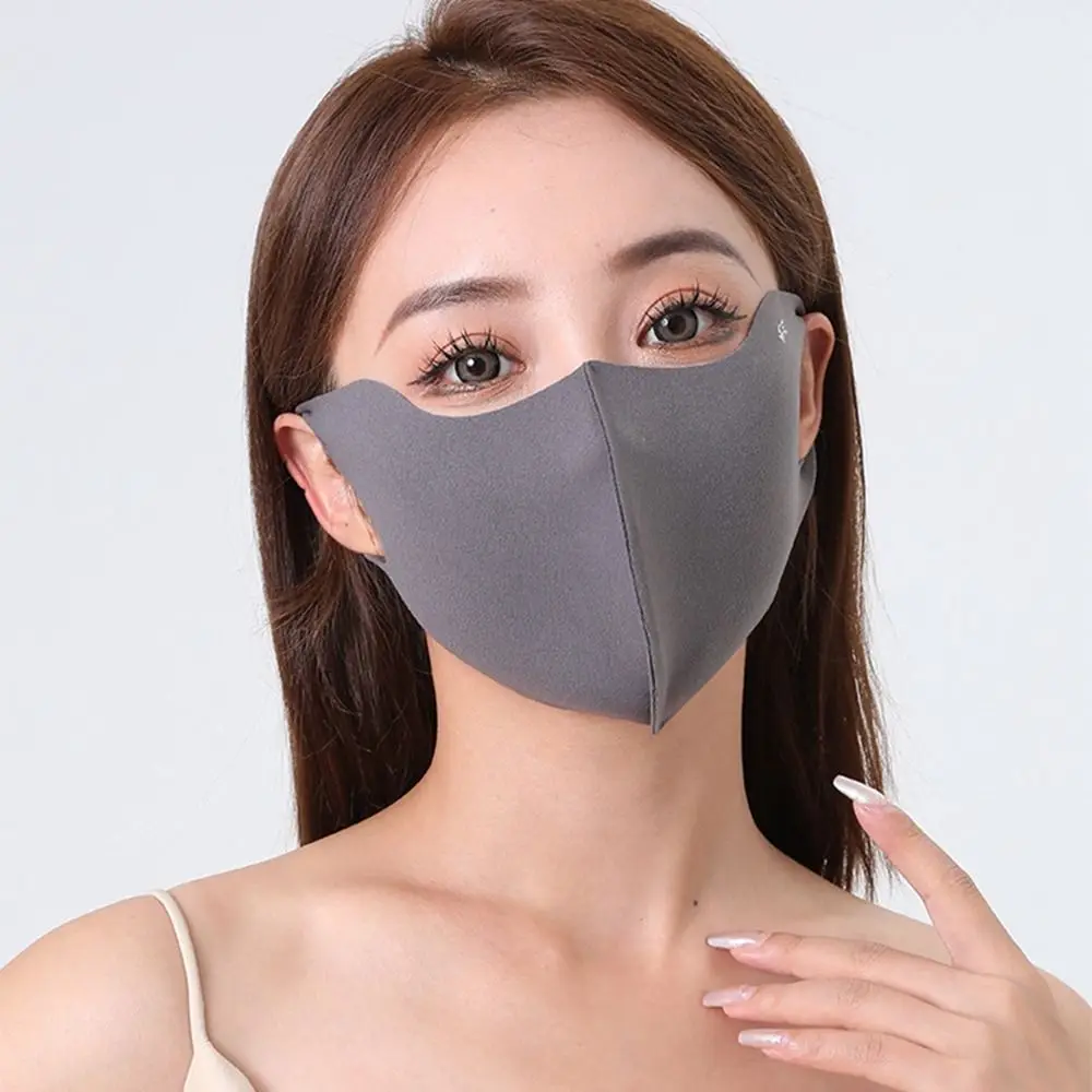 Breathable Sunscreen Face Scarf Ice Silk Mask Summer Face Mask Face Cover Solid Color Eye Protection Face Gini Mask Women/Girls