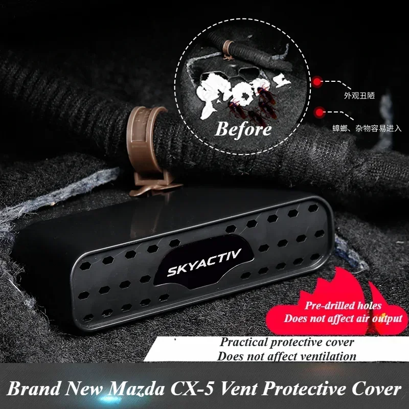 

Car Rear Vent Grille Guard Under Seat Air Conditioner Duct Vent Outlet Grille Protective Cover Interior For Mazda CX-5 2017-2024