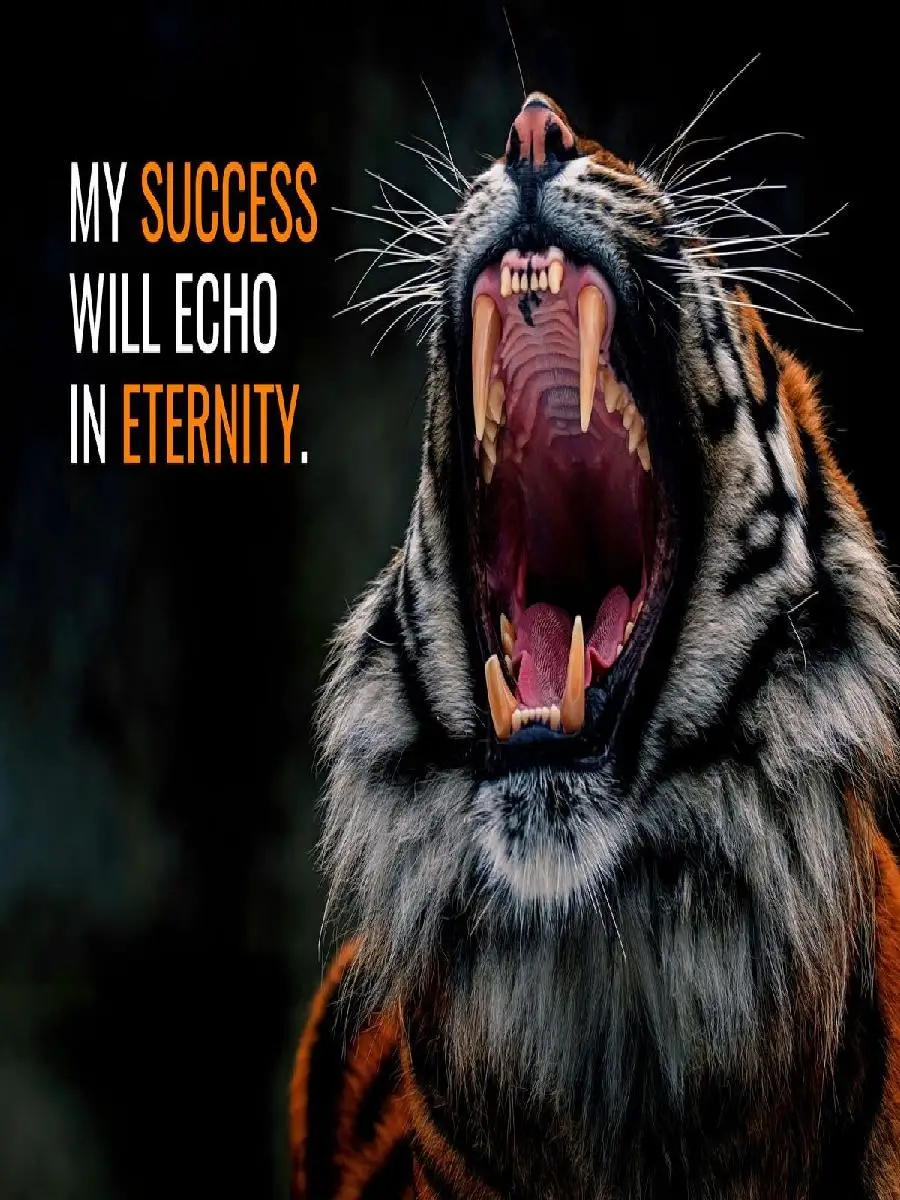 Tiger Eternal Echo Wall Art Poster  Text Art Collection for Modern Interior Design Home Decor