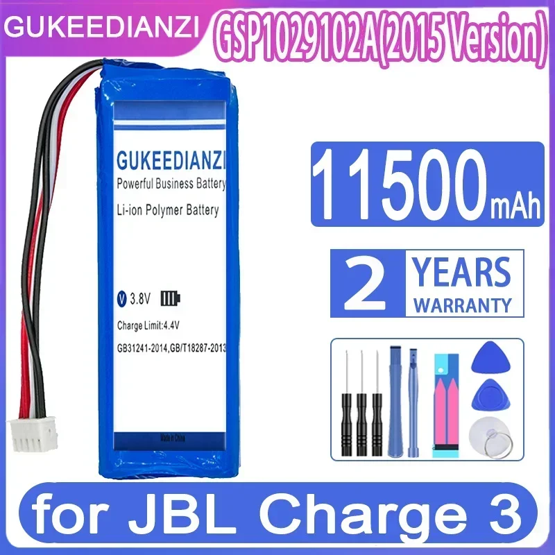 GUKEEDIANZI  Battery GSP1029102A (2015 Version) 11500mAh for JBL Charge 3 Charge3/for JBL Charge 3 2016 Version Speaker Battery