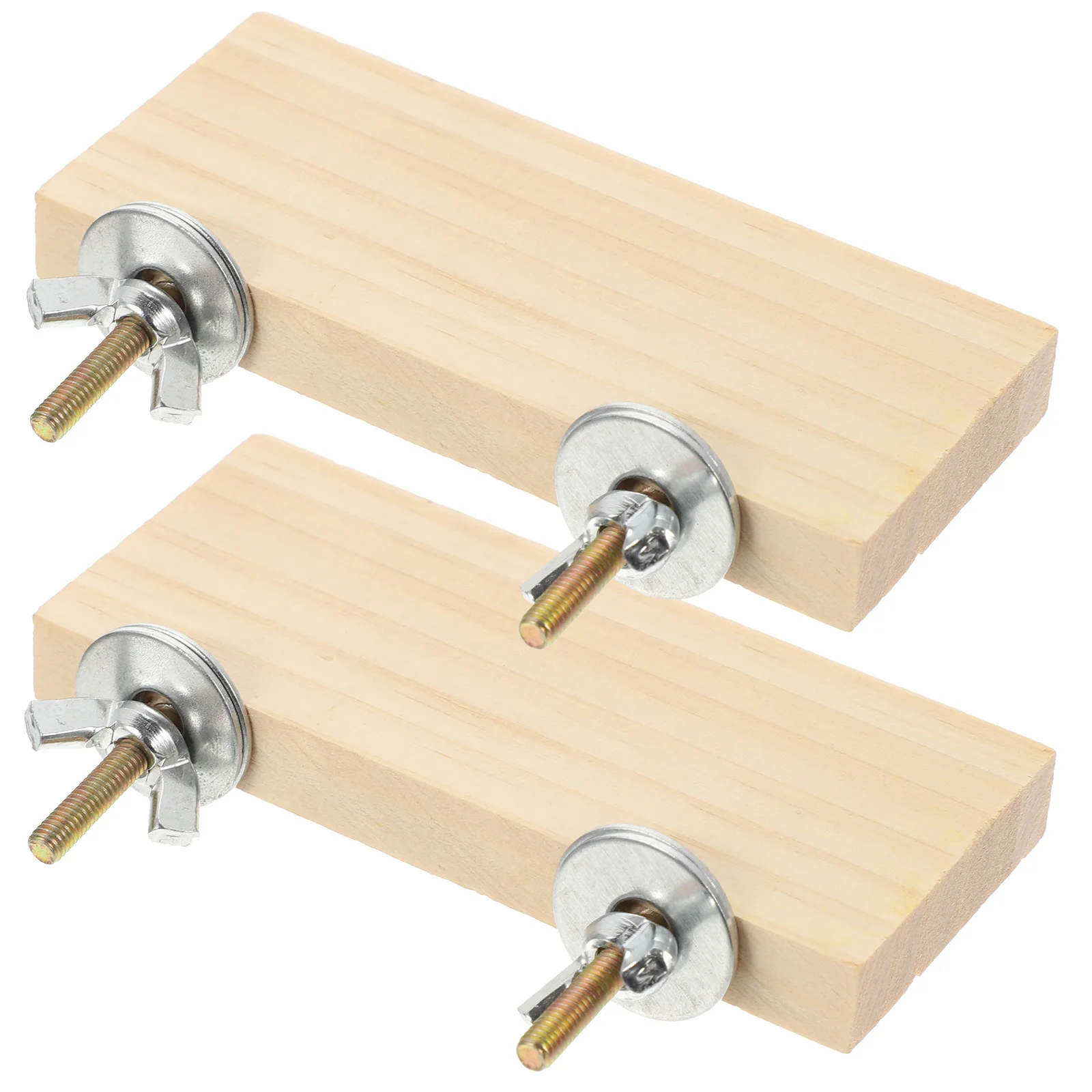 

2pcs Wooden Platforms Pet Standing Rack For Parakeet Parrot Cage Accessories Interesting Bird Wear-Resistant Bird Stand For