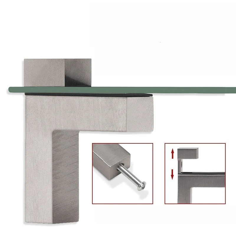 Zinc Alloy F Shape Shelf Bracket Glass Clamp L Shaped Support Holder Furniture Hardware Accessories for Wood Glass Board