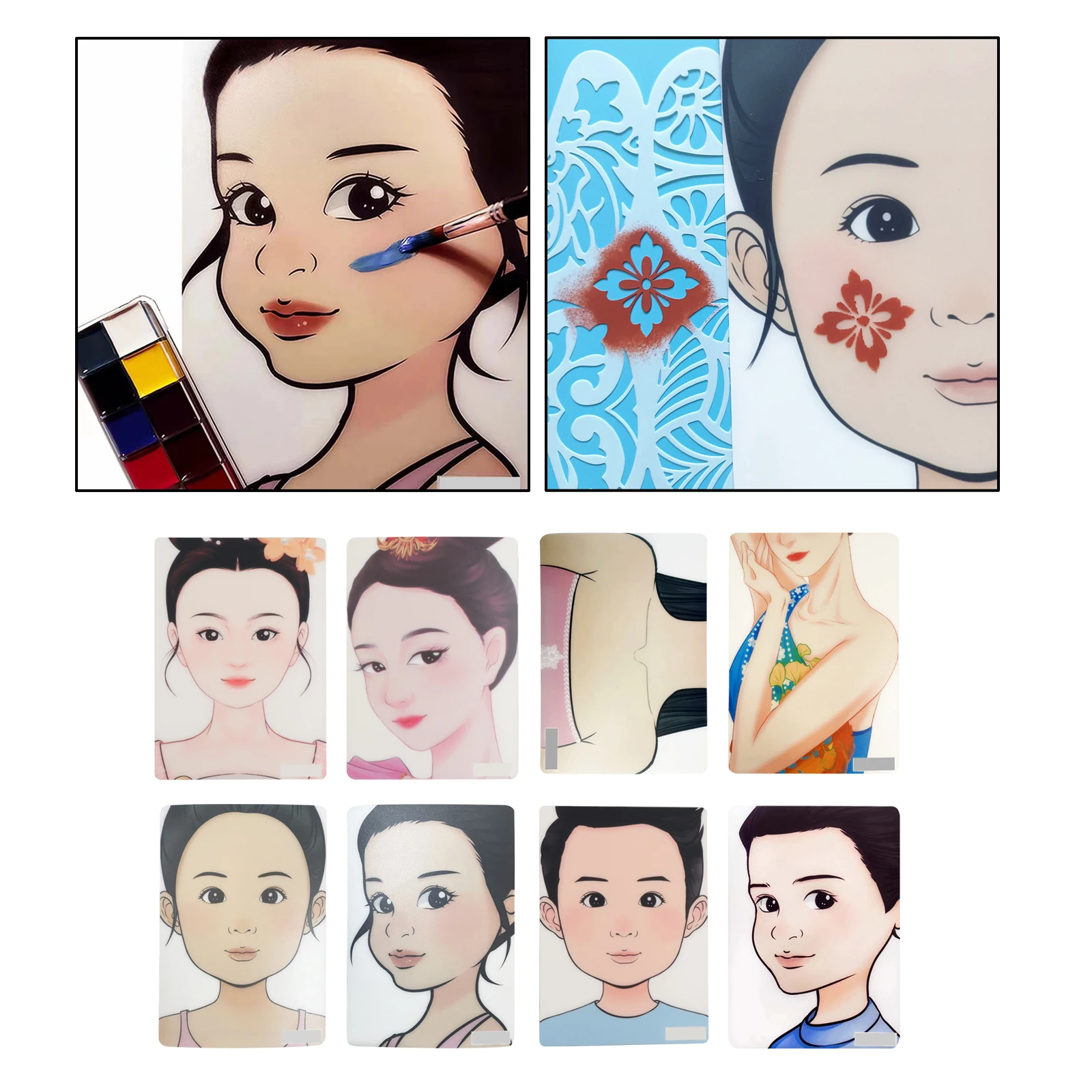 Creating Makeup Painting Practice Template Attractive Makeup Designs Makeup Artists A4 Size Painting Stencils Board for Kid