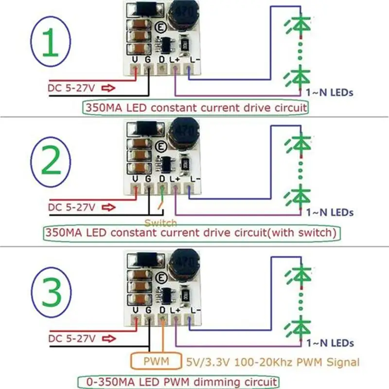 ELECT-HB Modulo driver LED DC5-27V regolabile Step-Down DC-DC Buck Convertitore di corrente costante 20 pezzi LD2635MA Controllo PWM