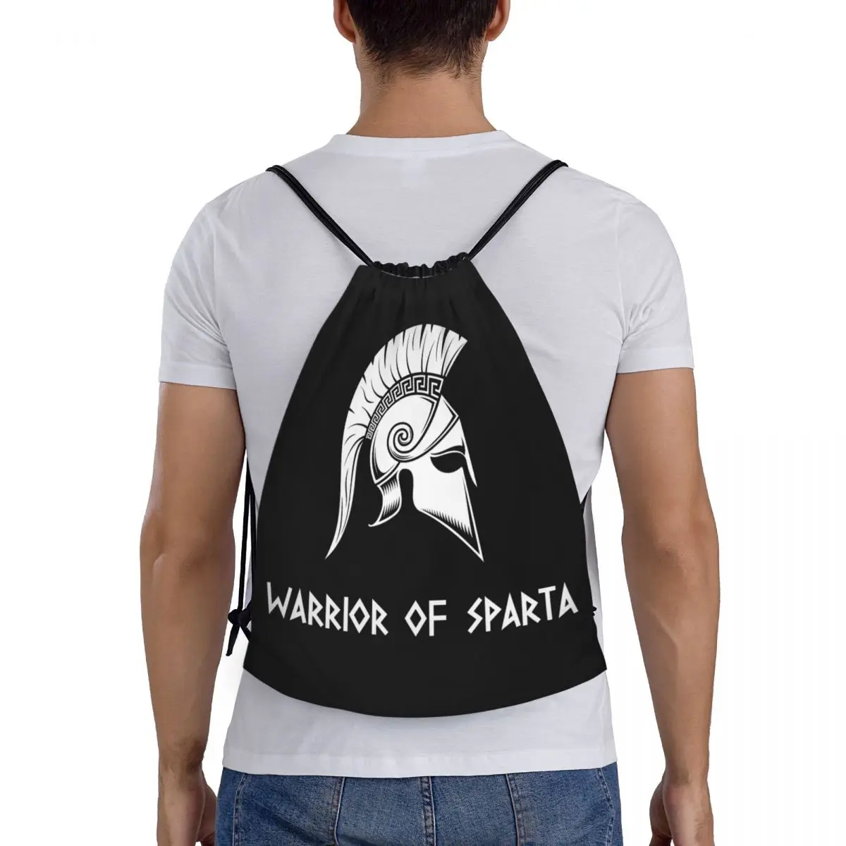 Bolsa con cordón personalizada Warrior Of Sparta para ir de compras, mochilas de yoga, hombres, mujeres, deportes espartanos, mochila de gimnasio