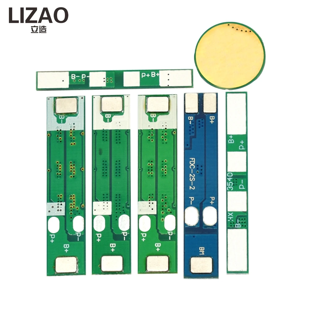 LIZAO 5PCS 18650 Battery Protection Board, 1S/2S 3.7V/7.4V BMS with Over-Charge & Over-Discharge Protection