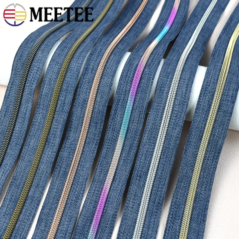 2/3/4/5M Meetee 5# Nylon Zipper By Meter Coil Zippers Tape for Sewing Bag Clothes Decor Zip Repair Kit DIY Replacement Accessory