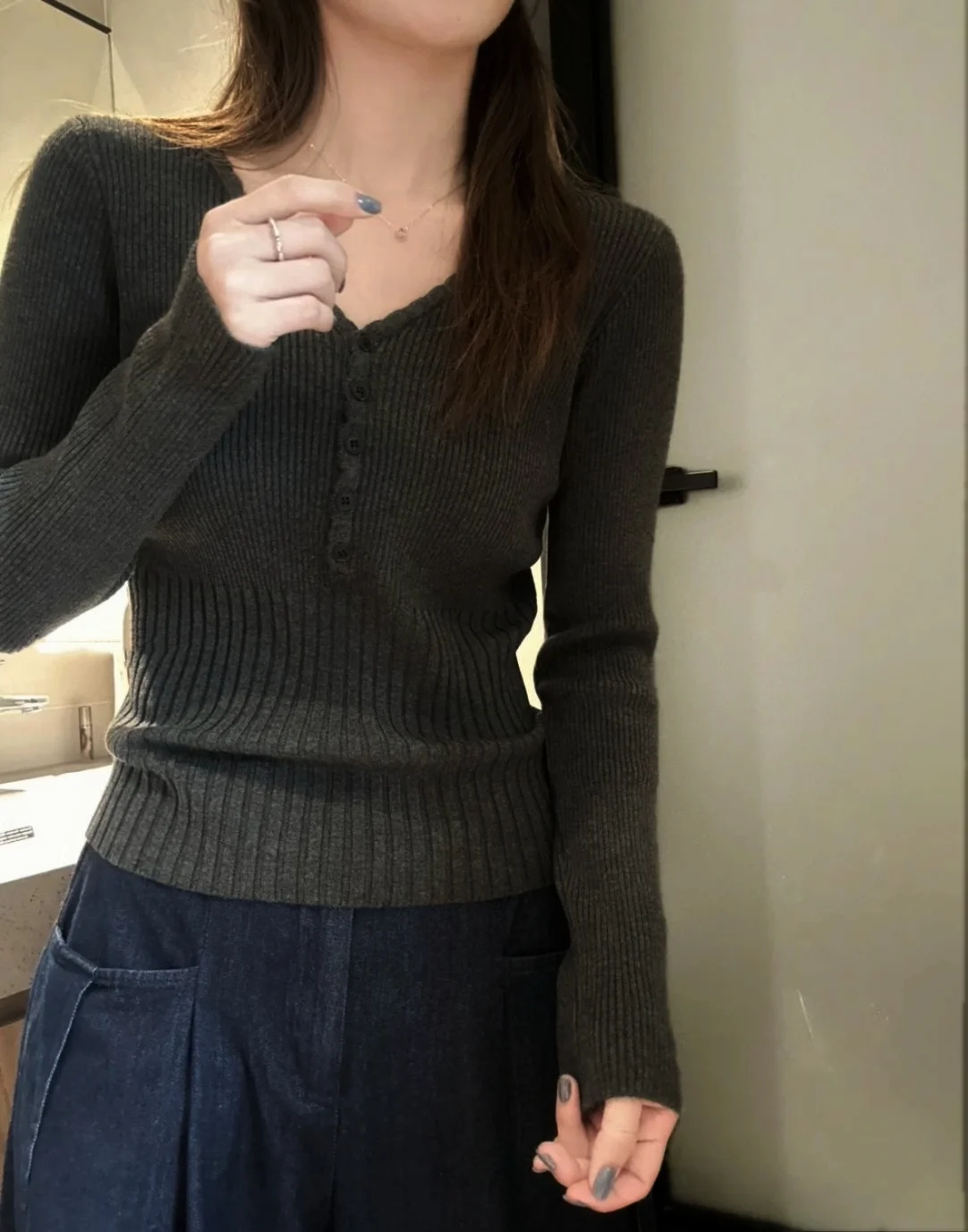 V-neck 100% pure cashmere sweater women's slim cashmere sweater knit bottoming shirt autumn and winter
