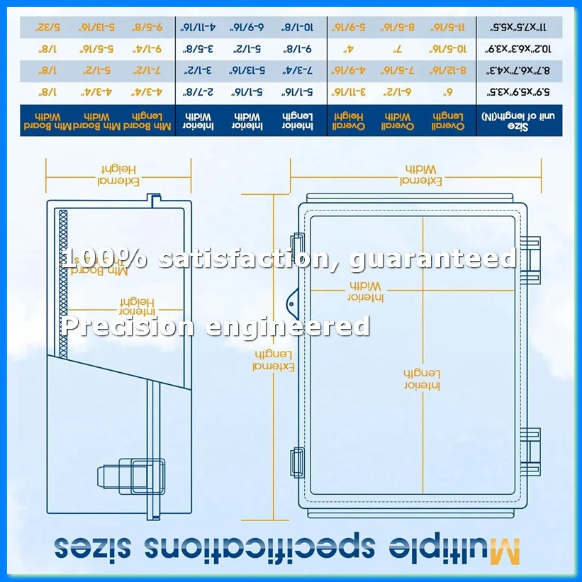 Waterproof Outdoor Project ABS Junction Box IP67 Weatherproof Dustproof Enclosure with Hinged Cover, Mounting Plate-A55K