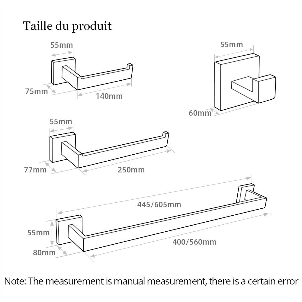 BagnoLux-gancho de pared de acero inoxidable, soporte de papel higiénico, barra de toalla, accesorios de baño, oro rosa