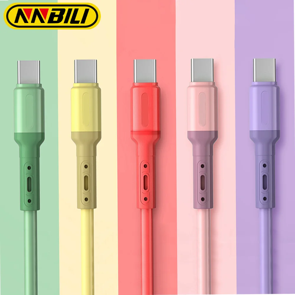 NNBILI Schnelllade-USB-C-Kabel Typ C, flüssiges weiches Silikon-Datenkabel für Huawei Xiaomi 1/1,5/2 m Handy-USB-C-Kabel