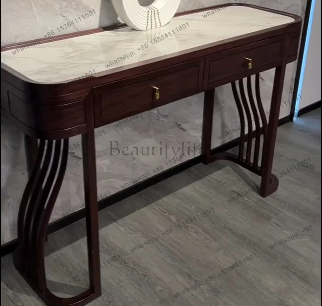 New Chinese Ebony Entrance Table Modern Light Luxury Zen View Table
