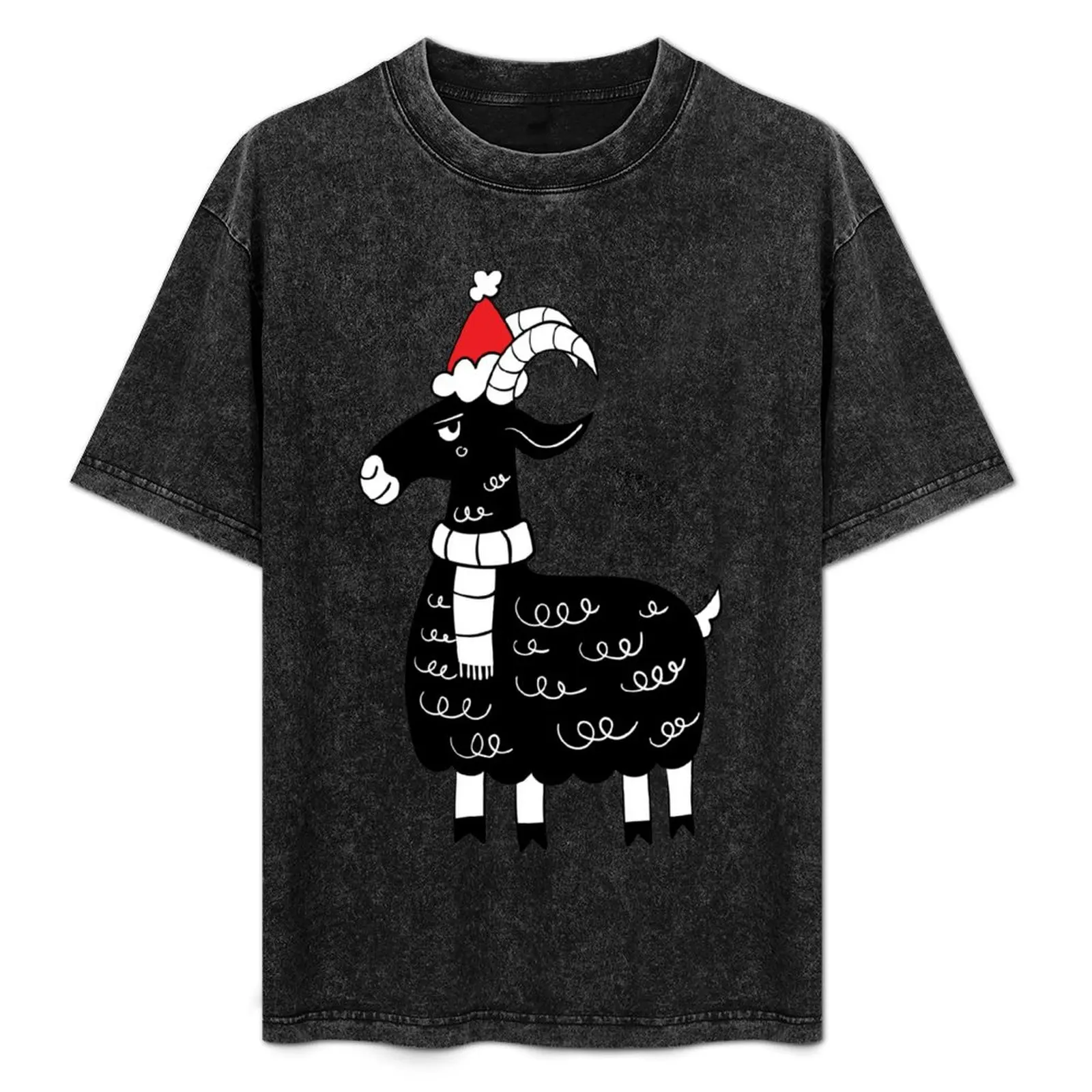 

Cute Christmas Goat with red hat T-Shirt t shirts designer man t shirt cotton T-Shirt