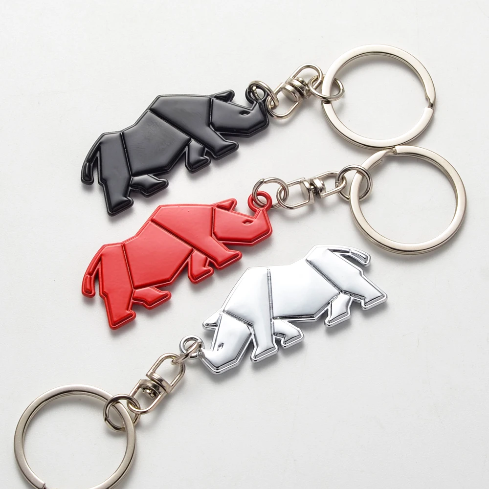 Car Keychain Rhinoceros Logo Metal Keyring Key Ring Holder For Suzuki Jimny Rhino Adventure Grand Vitara Sx4 Swift Accessories